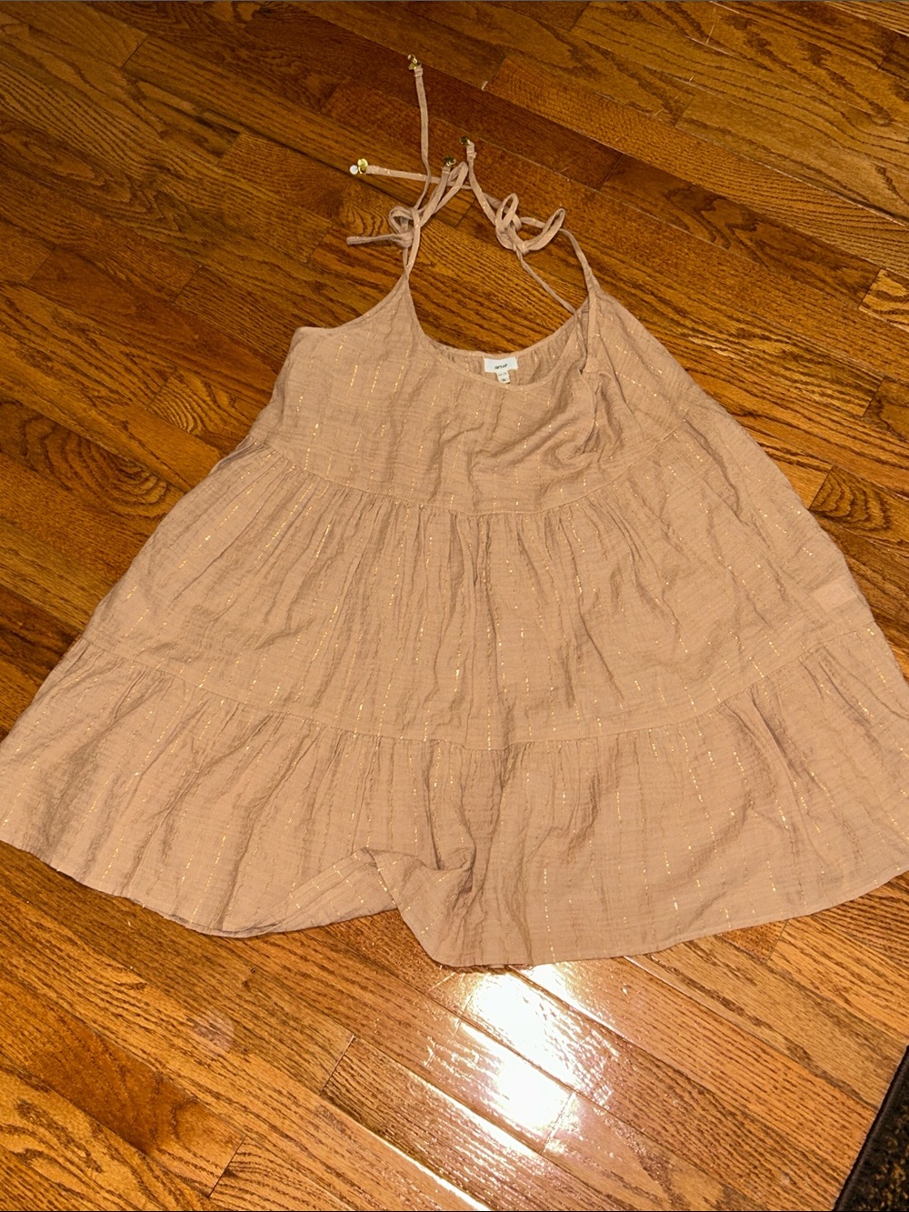 Aerie Tan Tiered Cover-Up Dress size xs - Picture 2 of 4